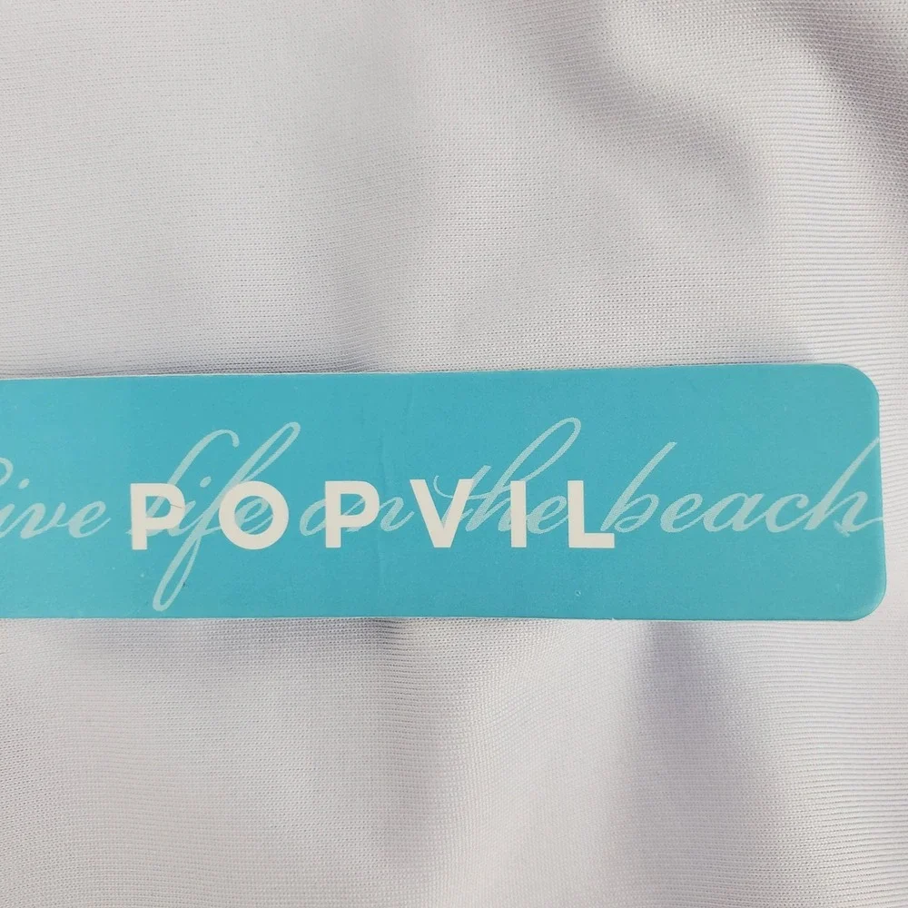 POPVIL High Waist Colorblock Ruched Bikini Swim‎ Bottoms Small Purple Lined New